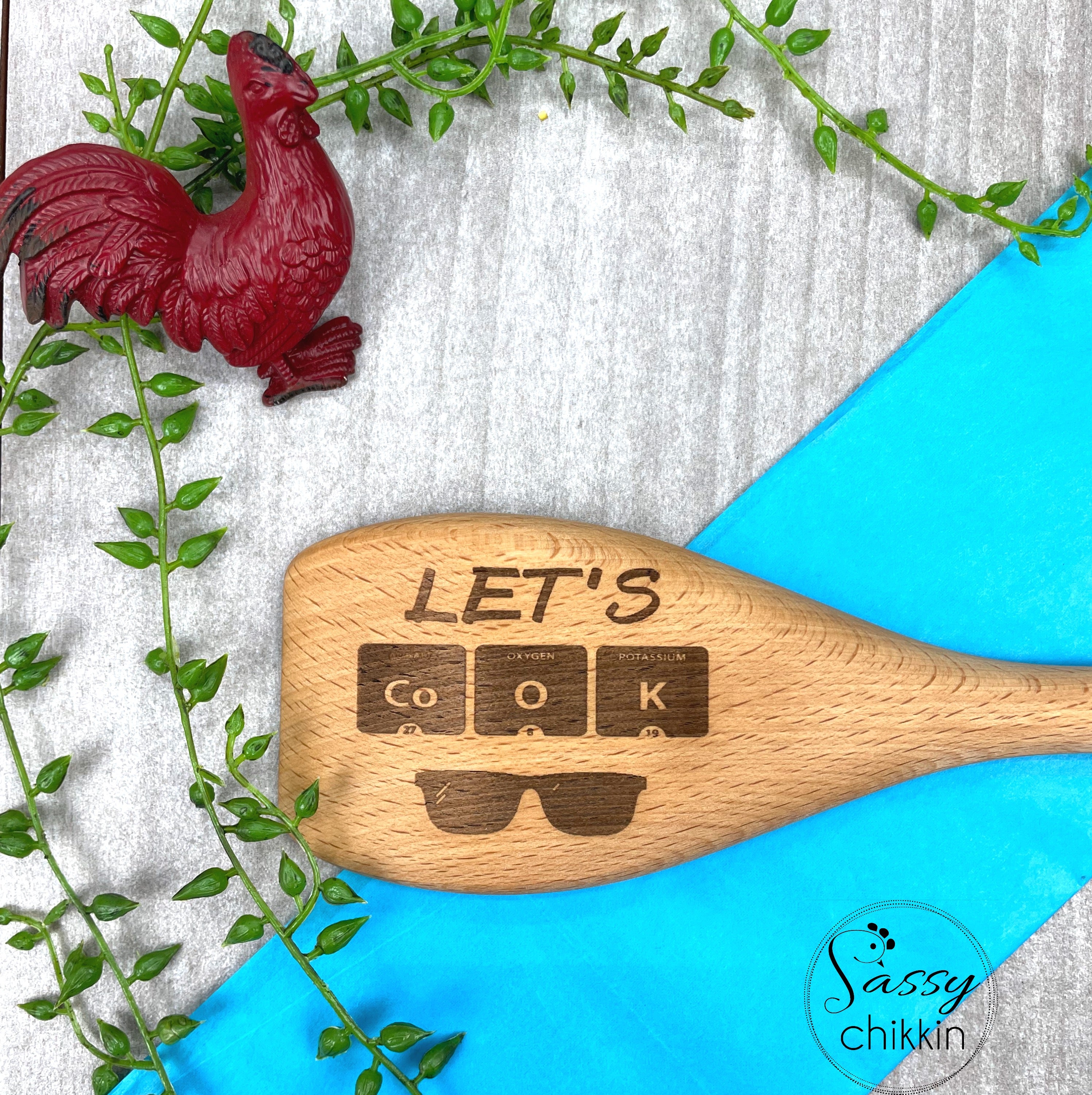 Let’s Cook Funny Wooden Spoon, Chemistry Experiment Utensil, Funny Kitchen Gift image 1