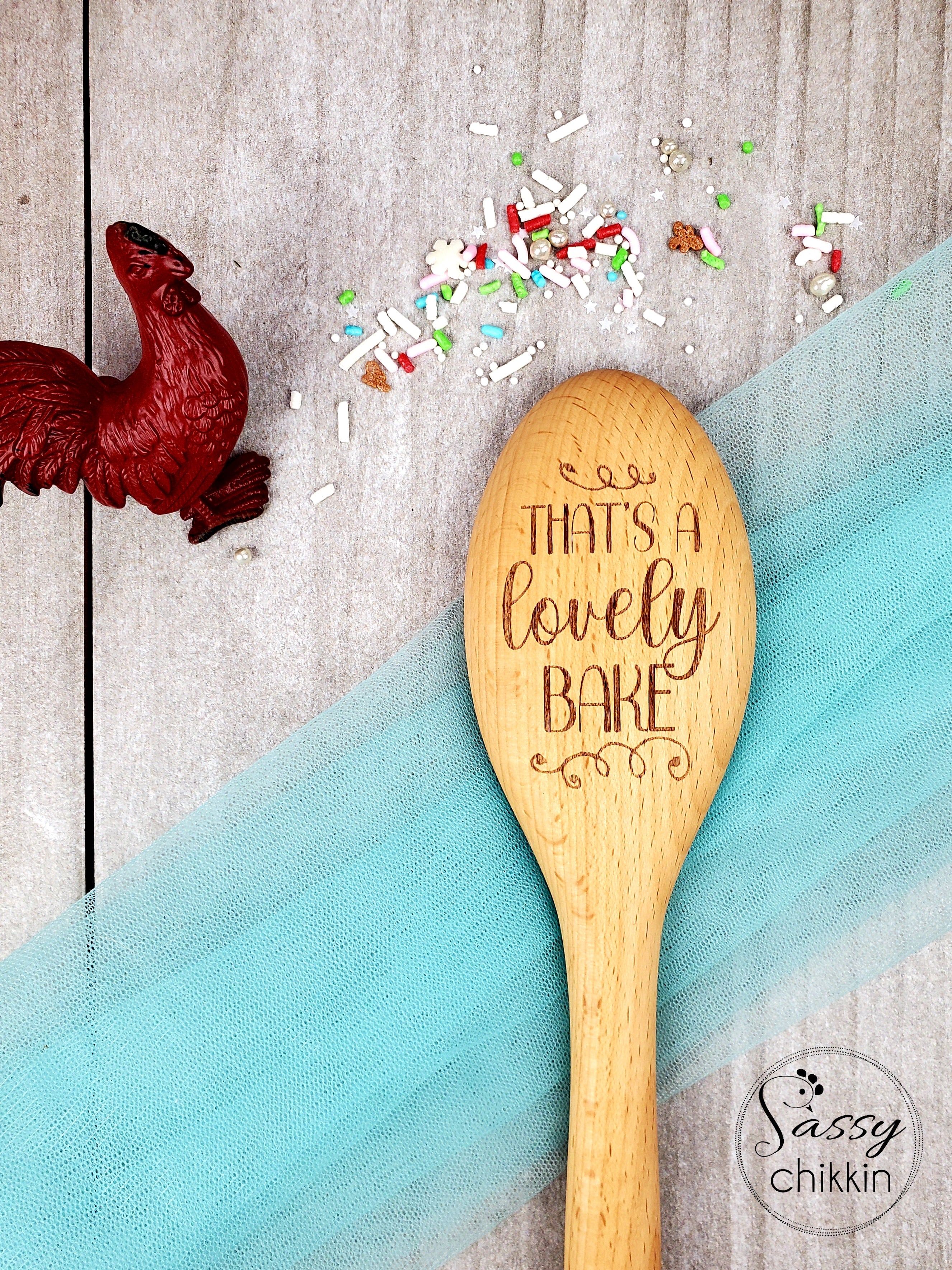 That's a Lovely Bake Wooden spoon for Great bakeoff baking show fans and bakers image 2