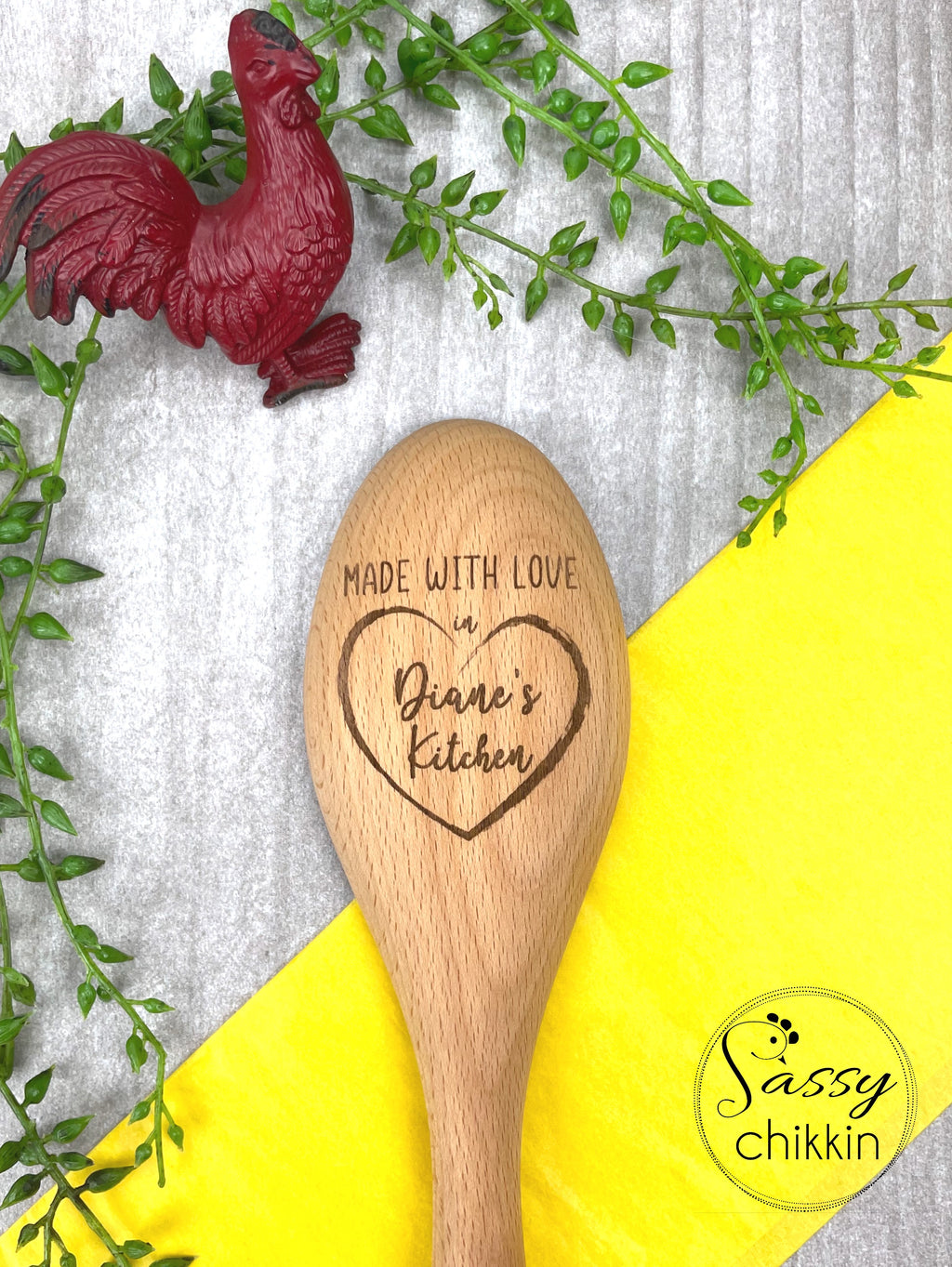 Made With Love Personalized Wooden Spoon, Personalized Gift for Mom, Dad image 2