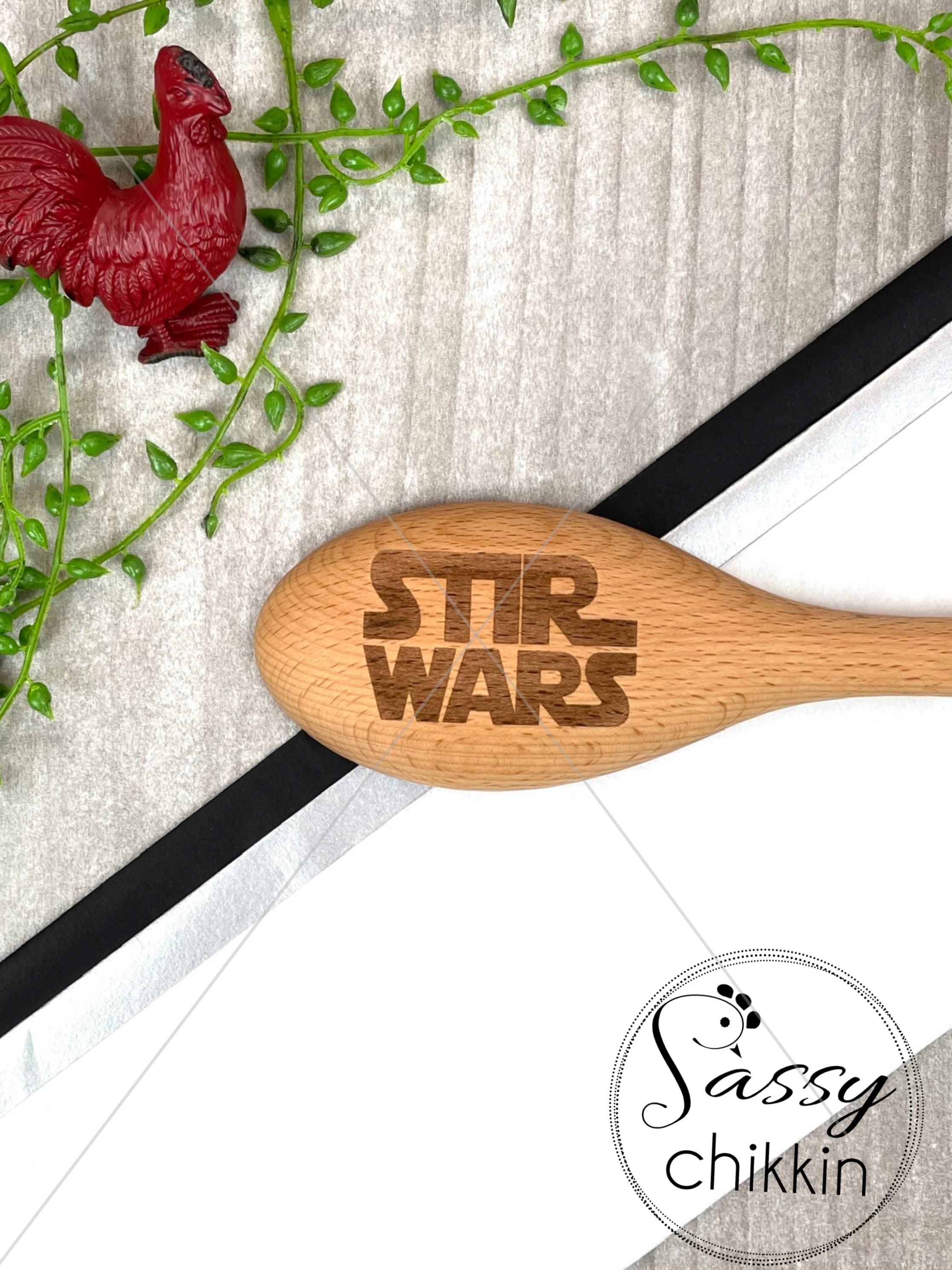 Stir Wars funny wooden spoon for inter galactic cooking use the force dark side image 0