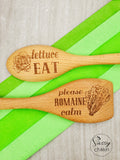 Lettuce Eat & Please Romaine Calm funny dad joke salad spoons for wedding gift image 0