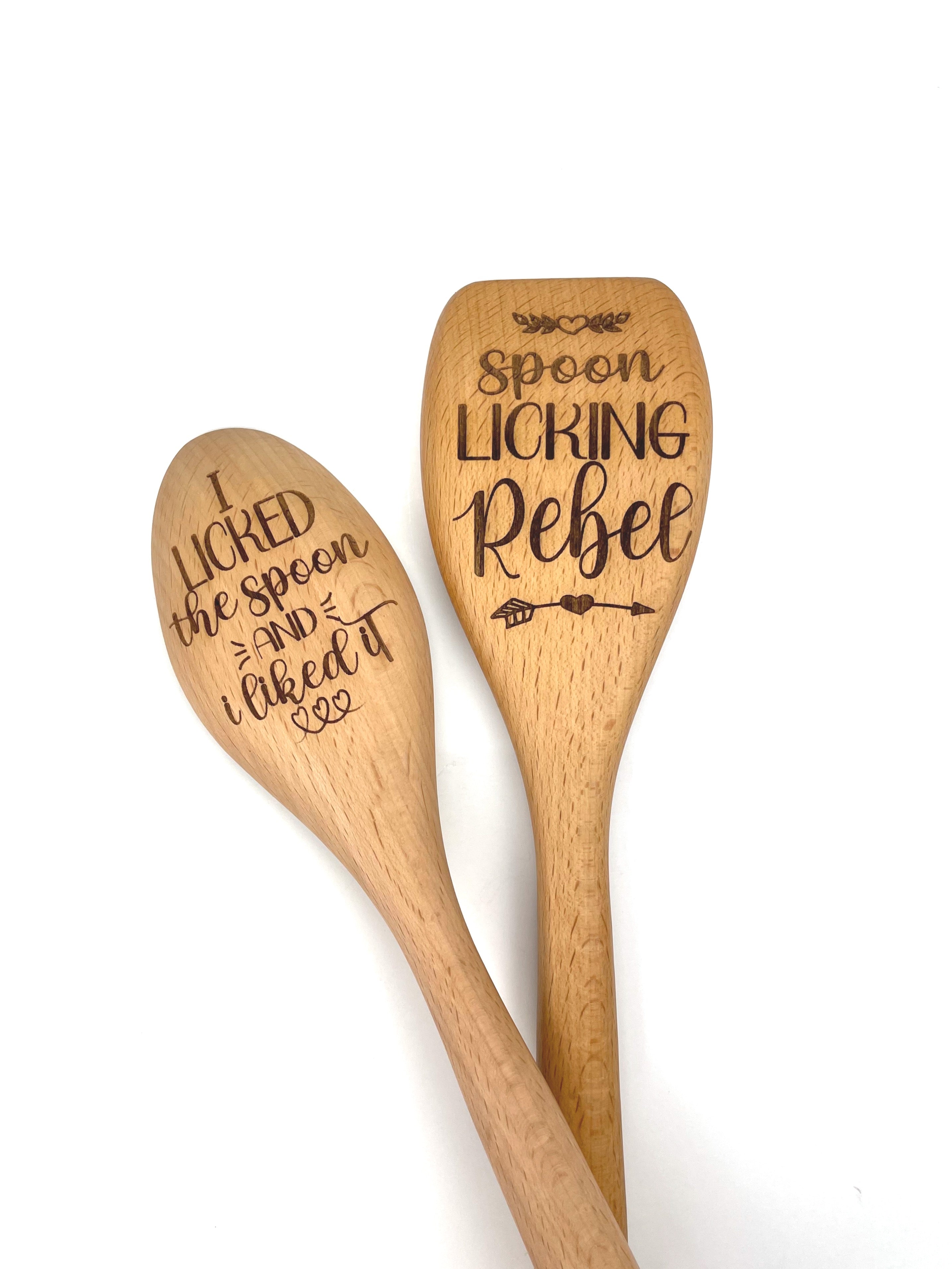 Spoon Licker Rebel set of two Wooden Spoons, I Licked the Spoon and I Liked It image 2
