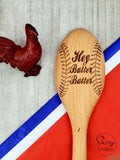 Hey Batter Batter baseball softball wooden spoon gift for coach, baseball mom image 0