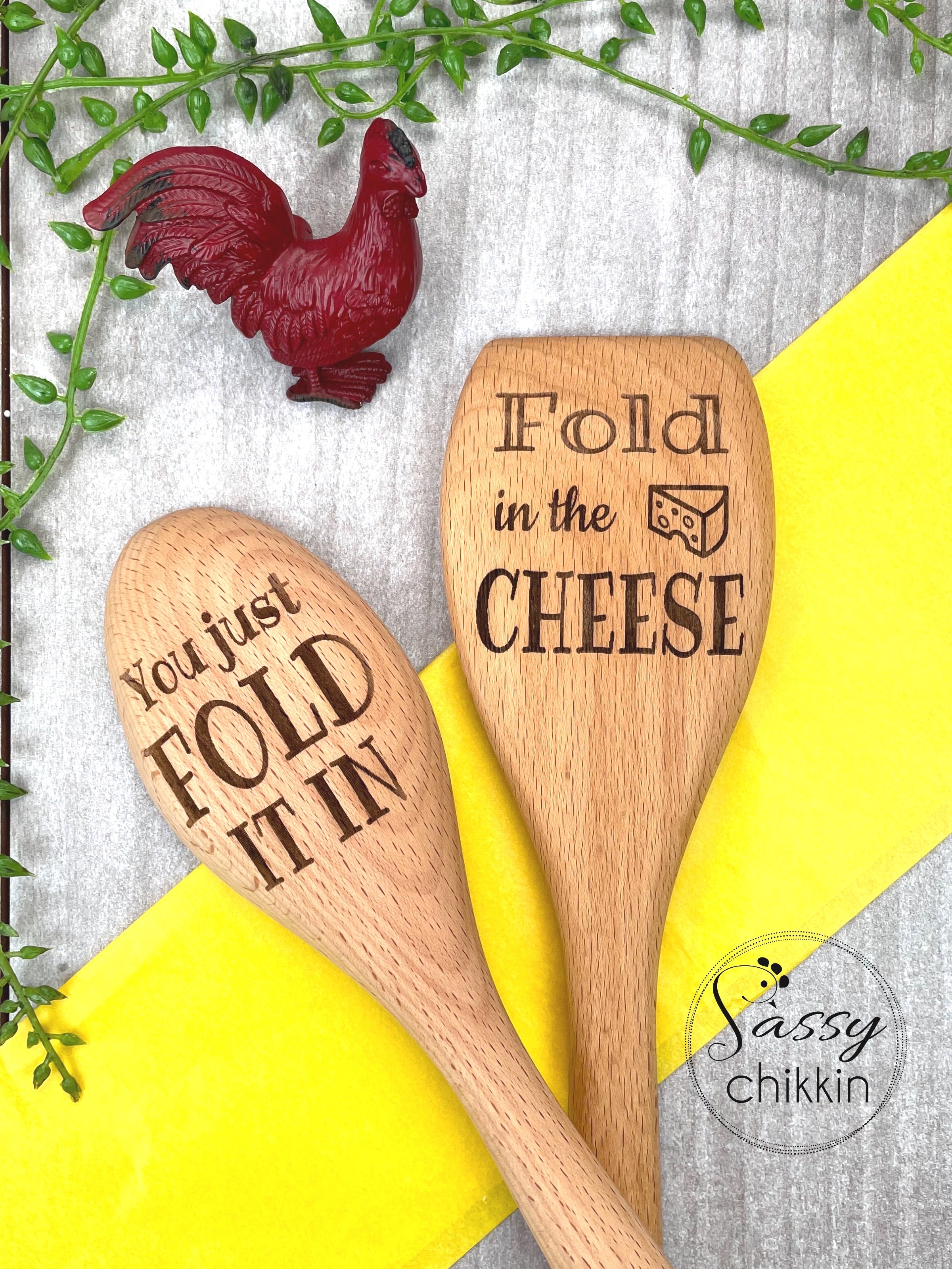 Fold in the Cheese funny wooden spoon gift set image 0