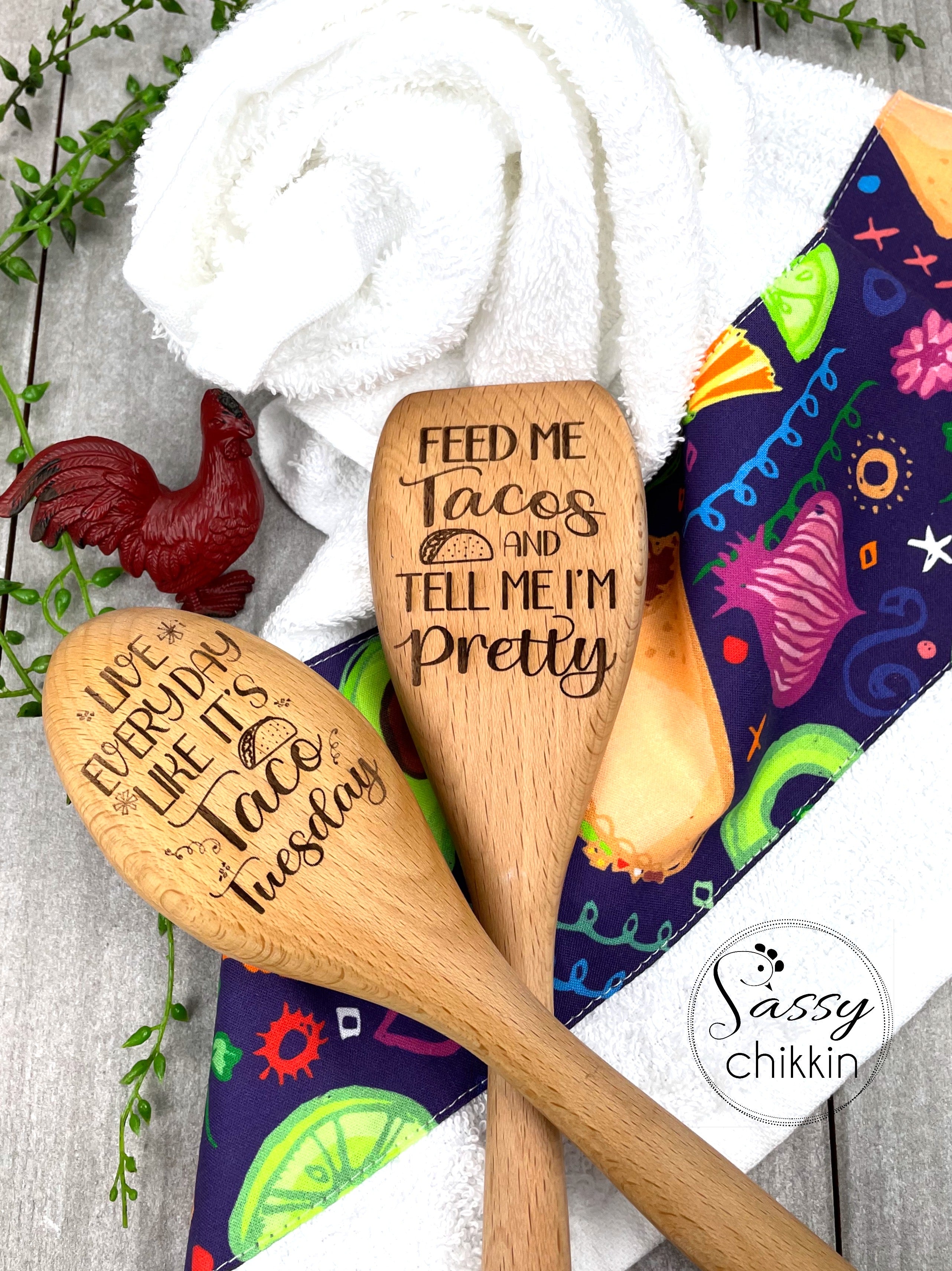 Feed Me Tacos and Tell Me I'm Pretty and Taco Tuesday Gift Set with Dish Towel image 0