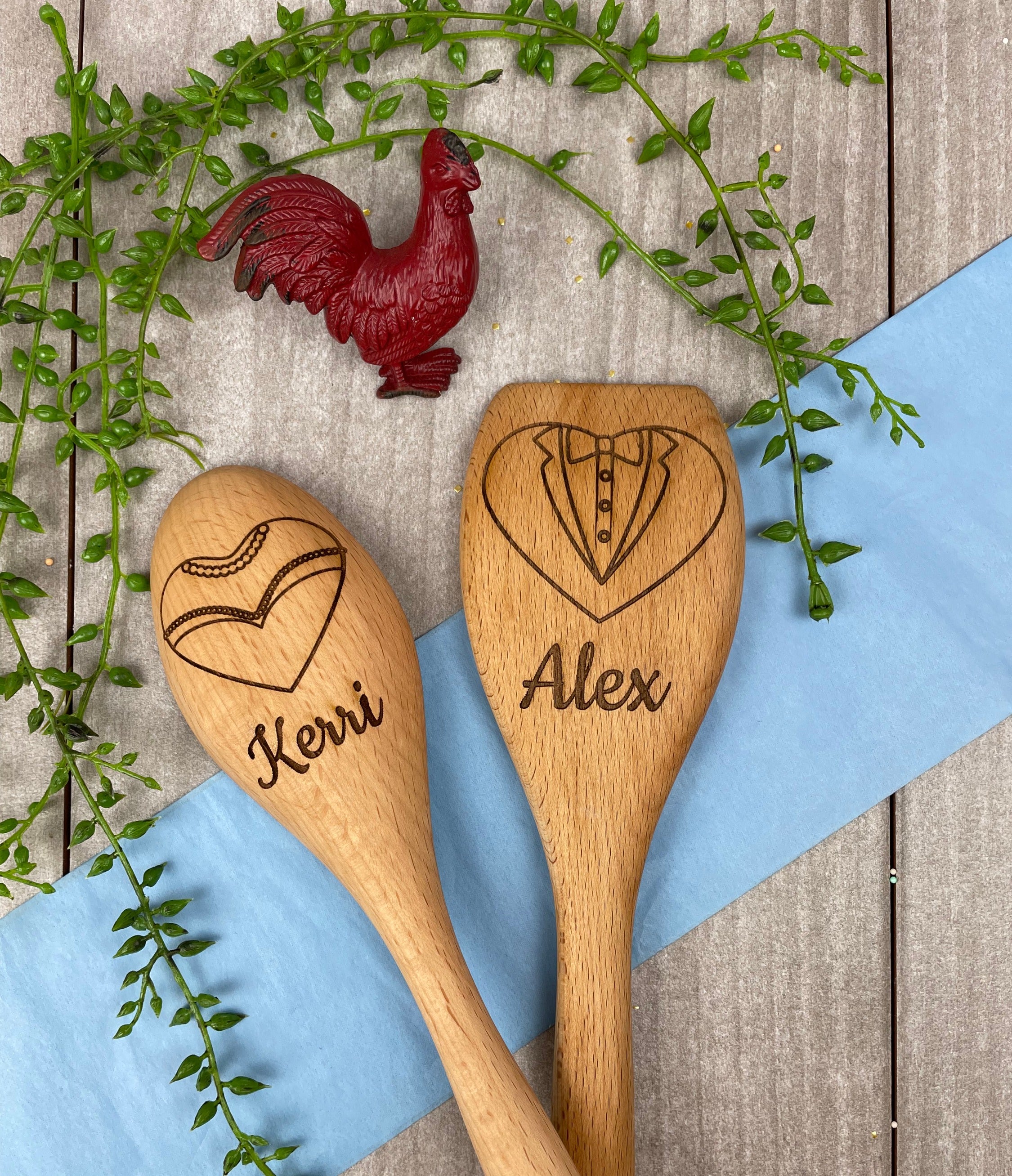 Personalized Bride and Groom wedding gift bridal shower spoons image 1