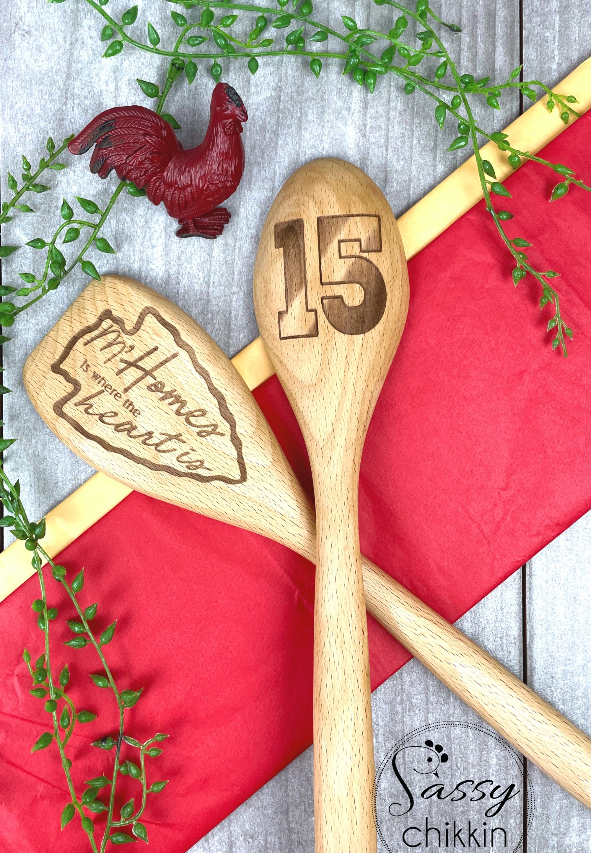 Chiefs Country Mahomes is where the heart is Kansas City Football team spoons image 0