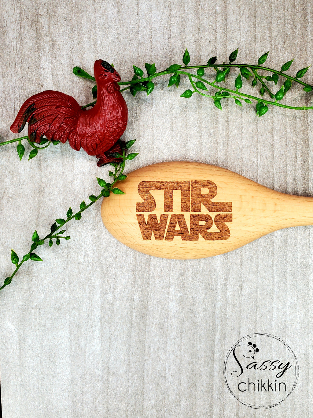 Stir Wars funny wooden spoon for inter galactic cooking use the force dark side image 1