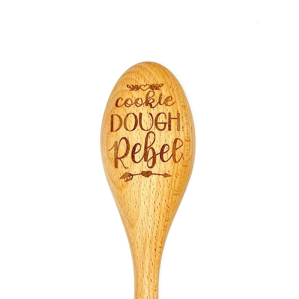 Cookie Dough Rebel Wooden Baking Spoon, Funny Gift for Baker, Laser Engraved image 3