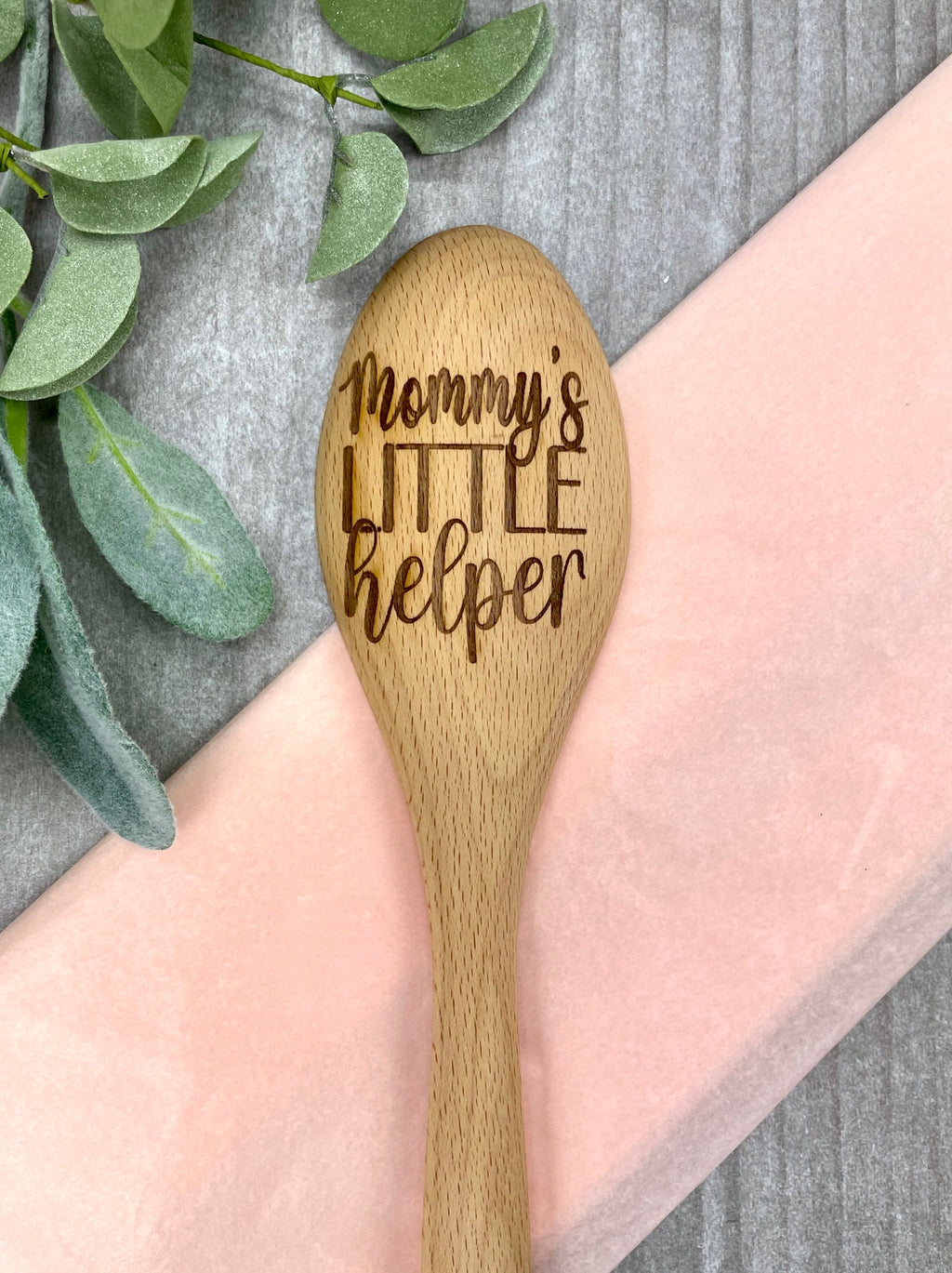 Mommy's Little Helper Wooden Spoon, Funny Gift for Mom image 1