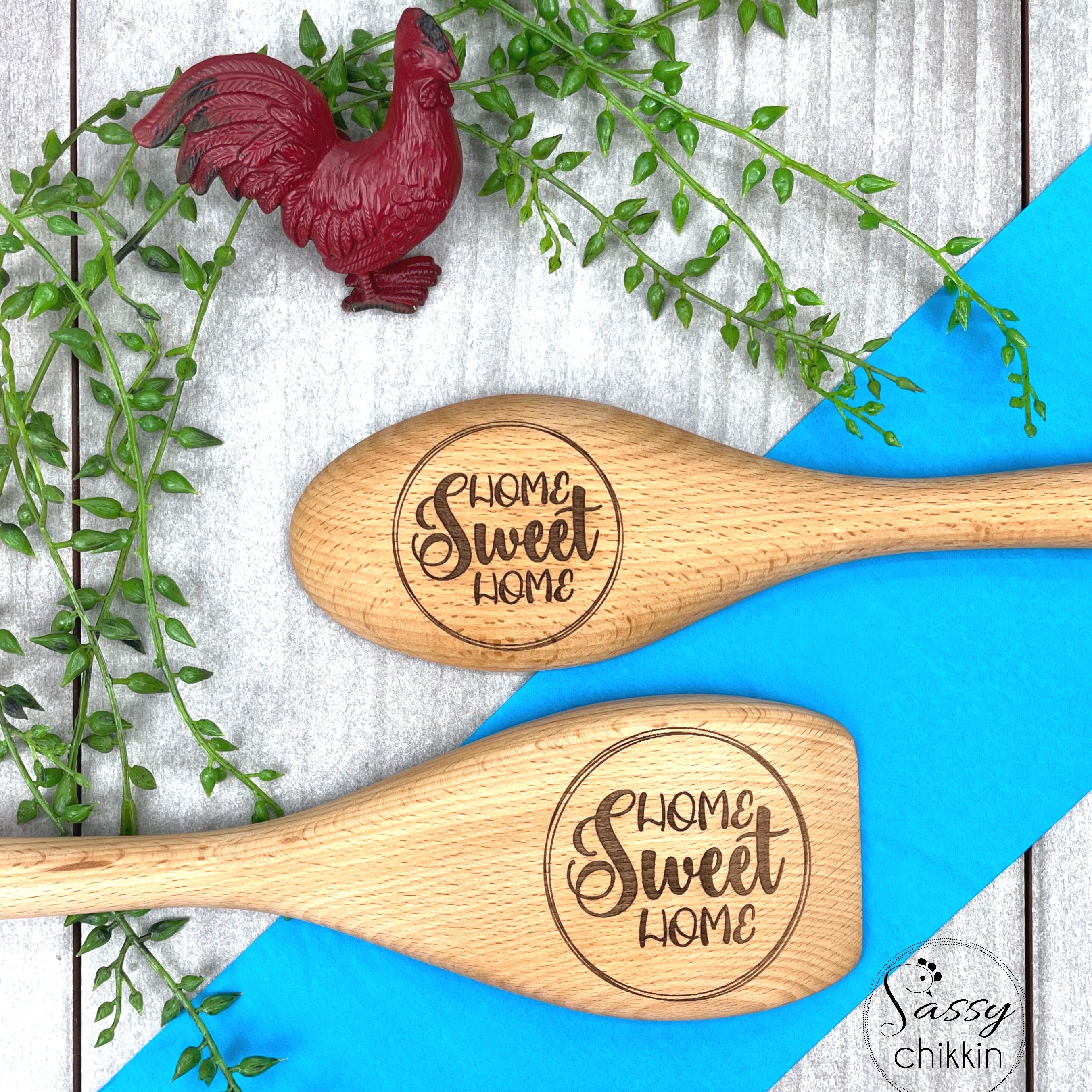 Home Sweet Home Wooden Cooking Utensil, Corporate Realtor Closing Gift, Personal image 2