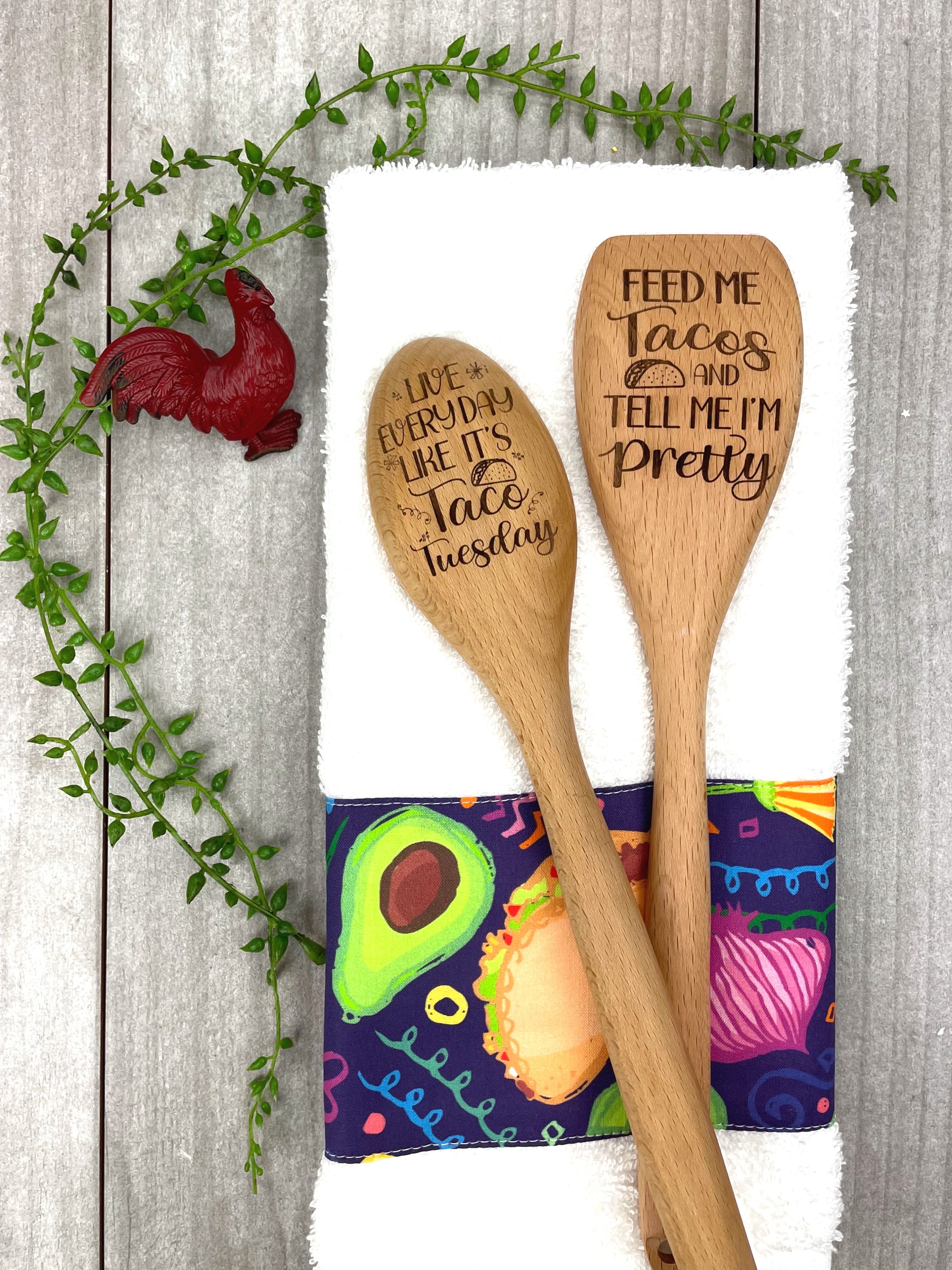 Feed Me Tacos and Tell Me I'm Pretty and Taco Tuesday Gift Set with Dish Towel image 1