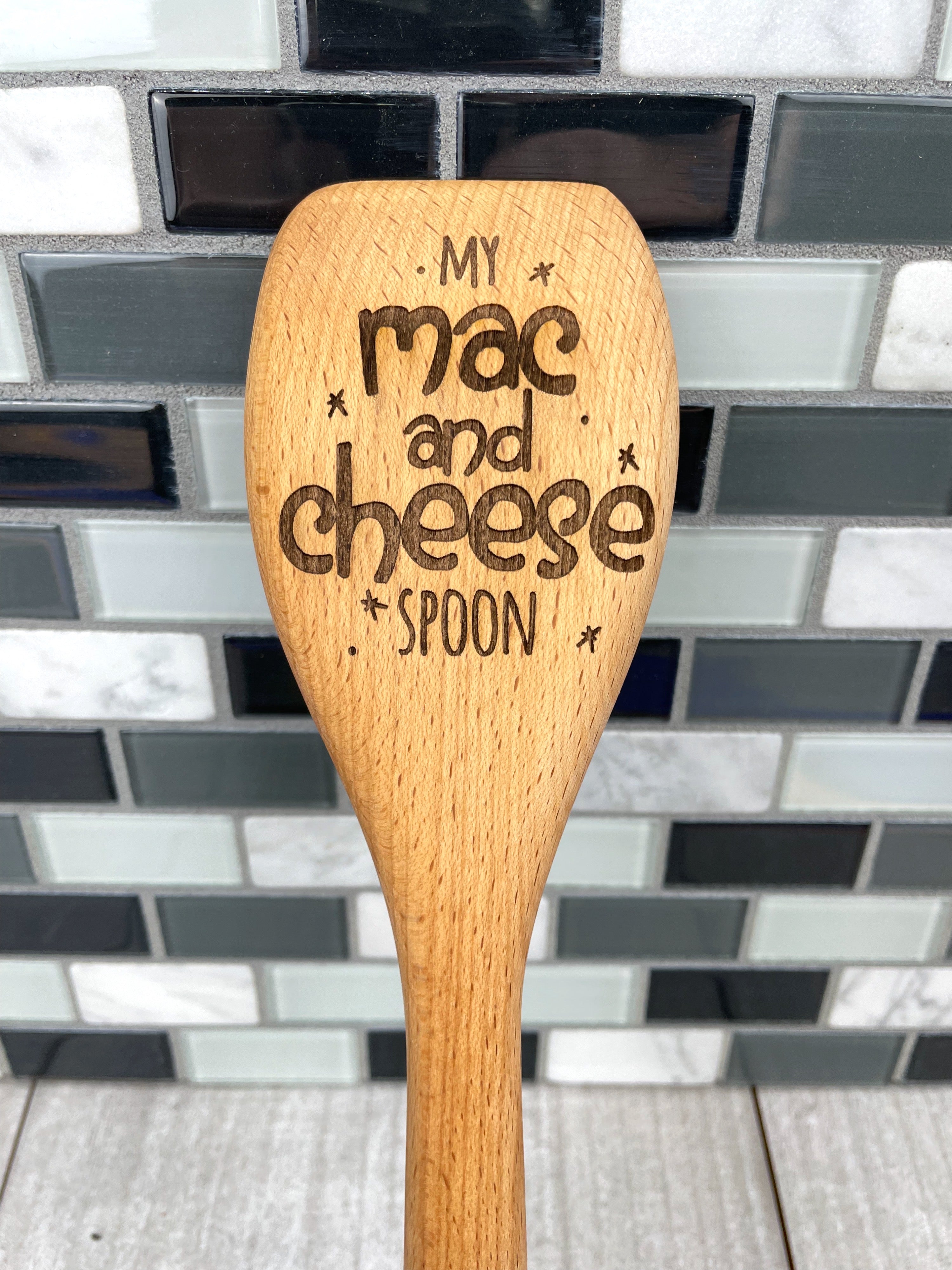 My Mac and Cheese Spoon, Macaroni & Cheese Wooden Spoon for College Students image 2