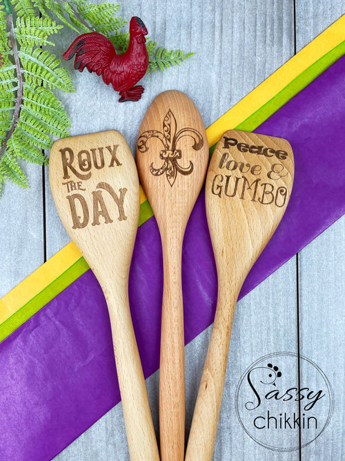 Choice of French Country kitchen wooden spoon set New Orleans Louisiana gift set image 0