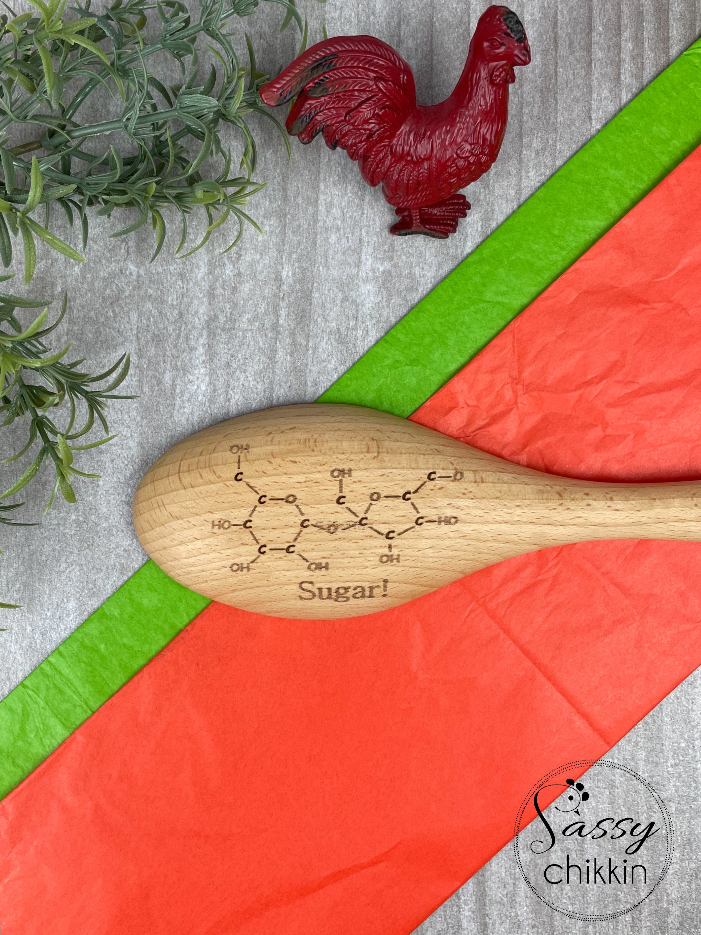 Science Wooden Spoons Chemistry Sugar Molecule Periodic Table Teacher Gift image 1
