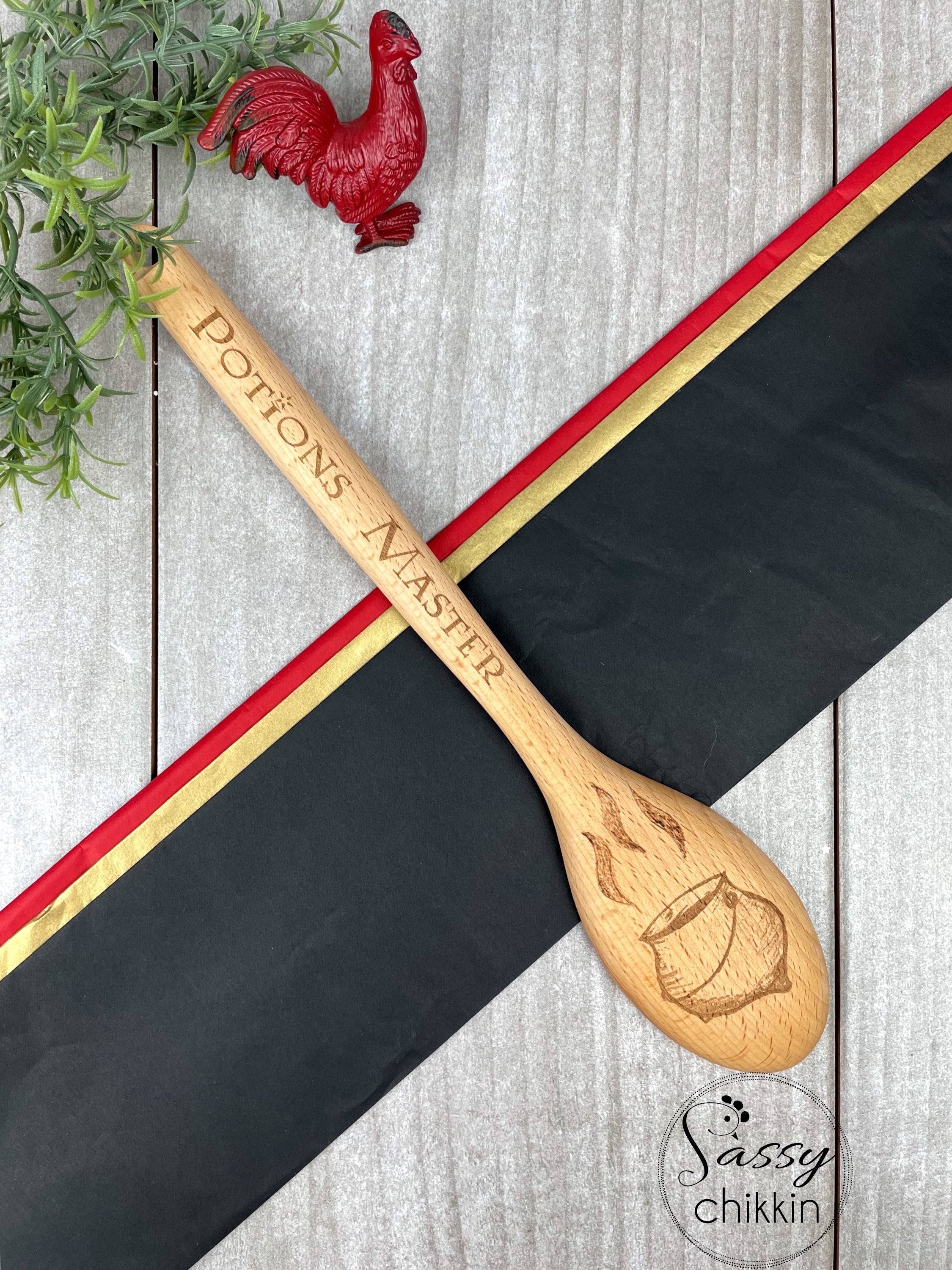 Potions Master Wooden Cooking Spoon, Wizard World Kitchen Utensil image 0