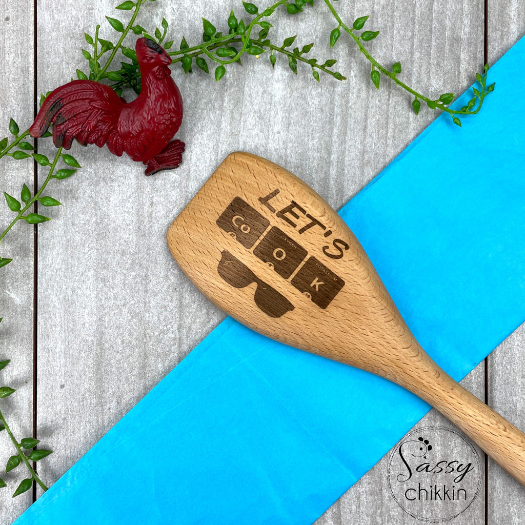 Let’s Cook Funny Wooden Spoon, Chemistry Experiment Utensil, Funny Kitchen Gift image 0