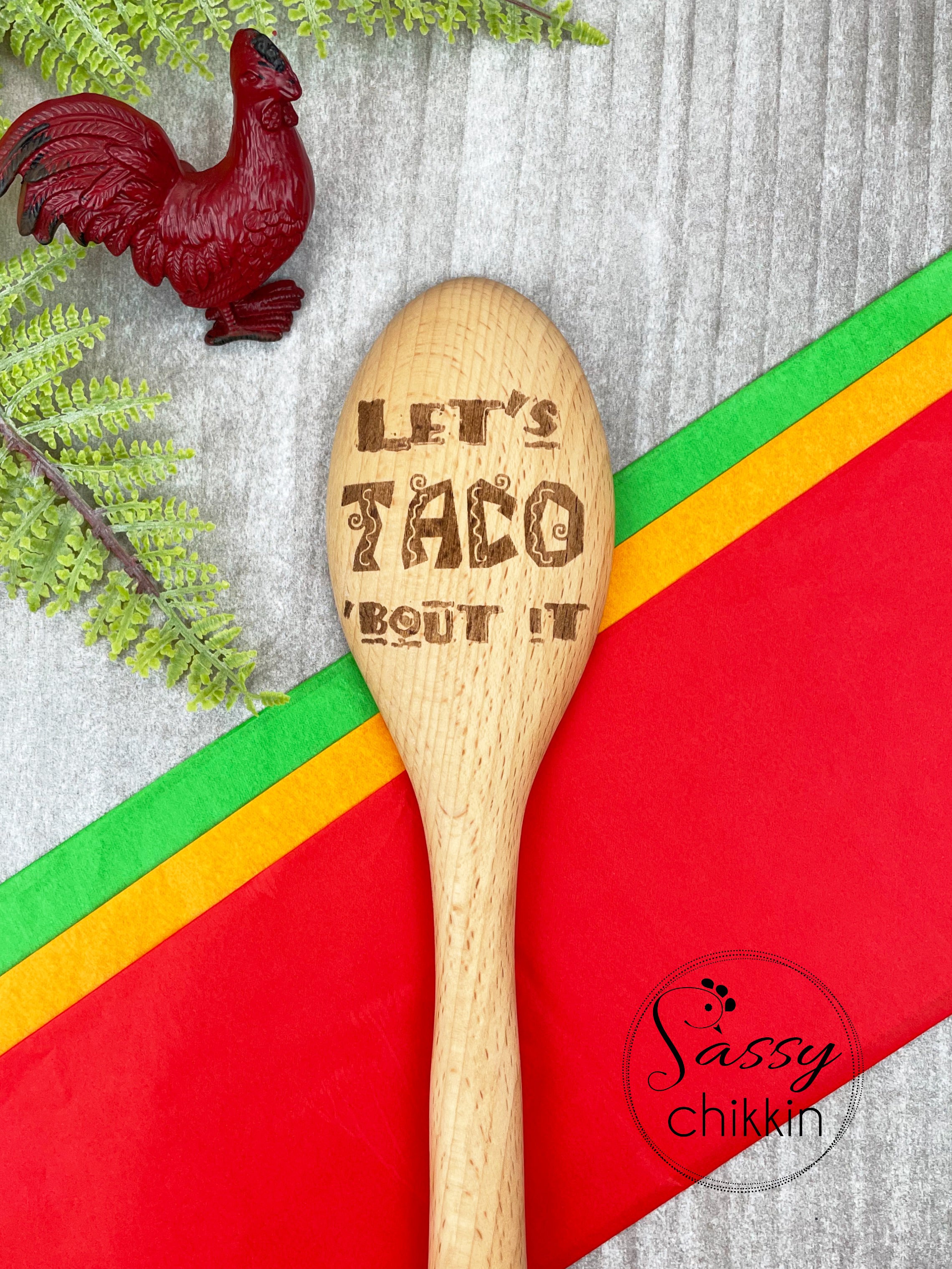 Taco Nacho Gift set of wooden spoons ADD Personalization Taco Bout It Nacho Stuf image 2