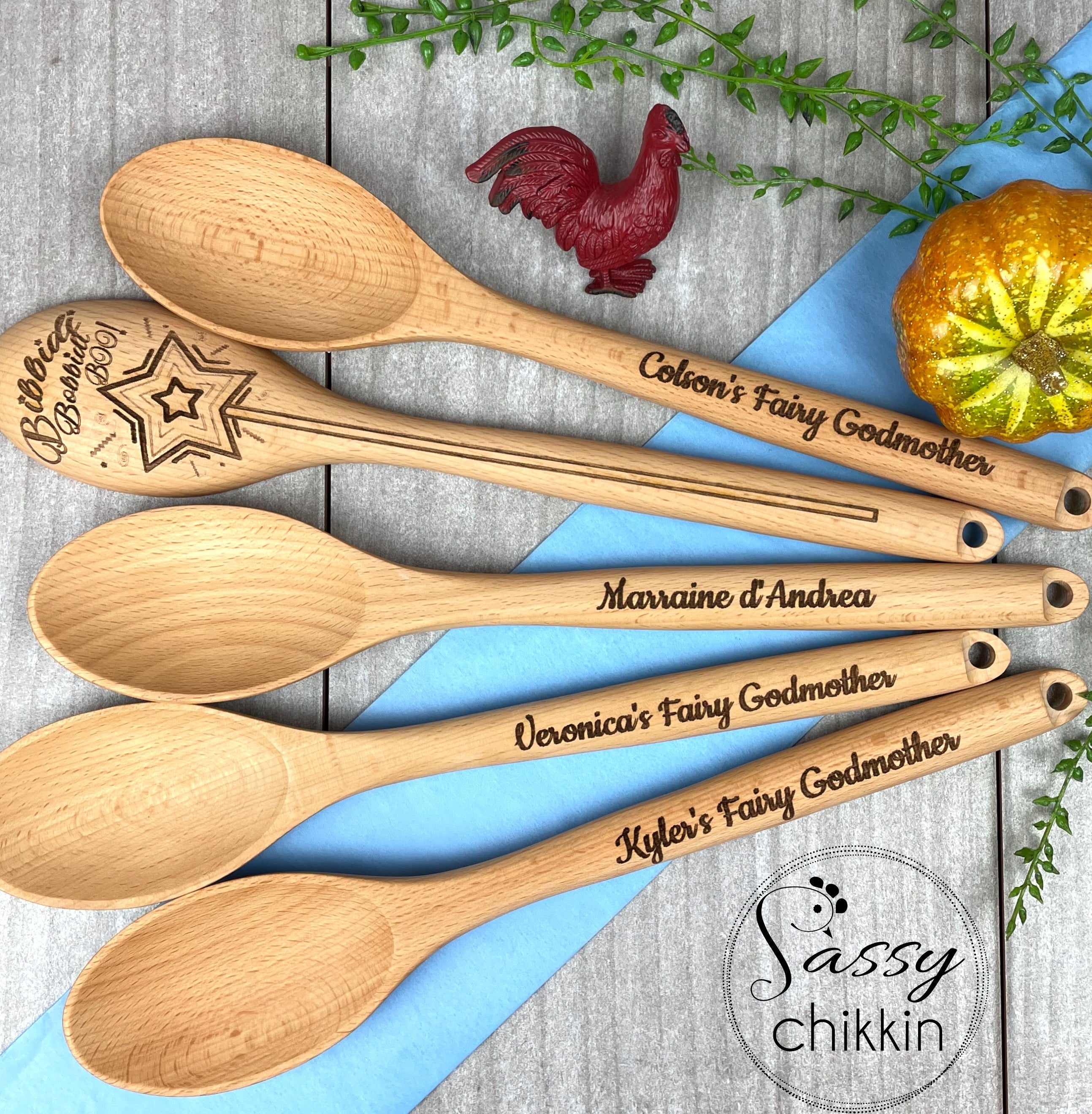 Fairy Godmother proposal Bibbidi Bobbidi Boo Magic Wand Wooden Spoon image 0