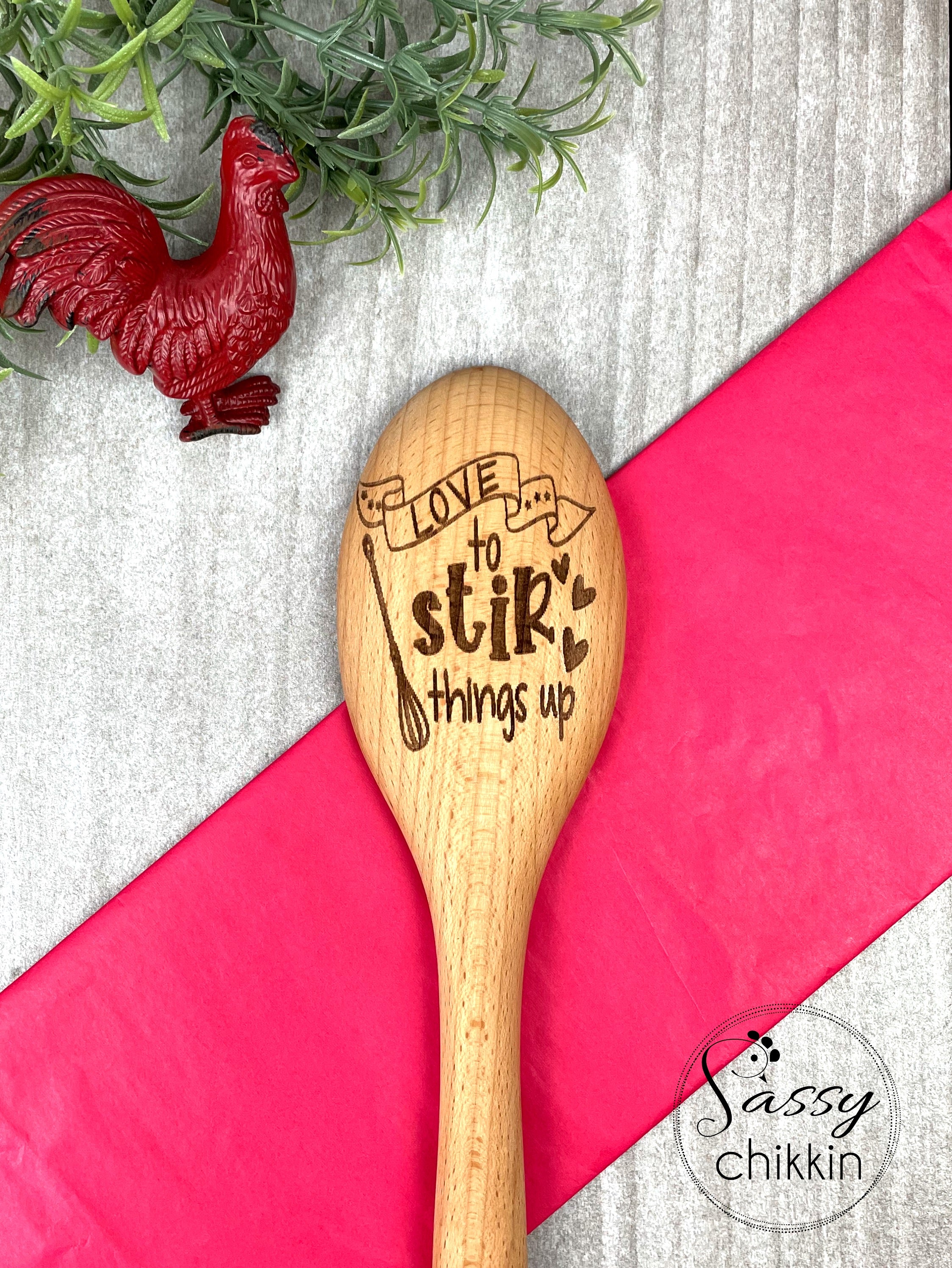 Love to Stir Things Up Laser Engraved Spoon, Funny Gift for Kitchen image 0