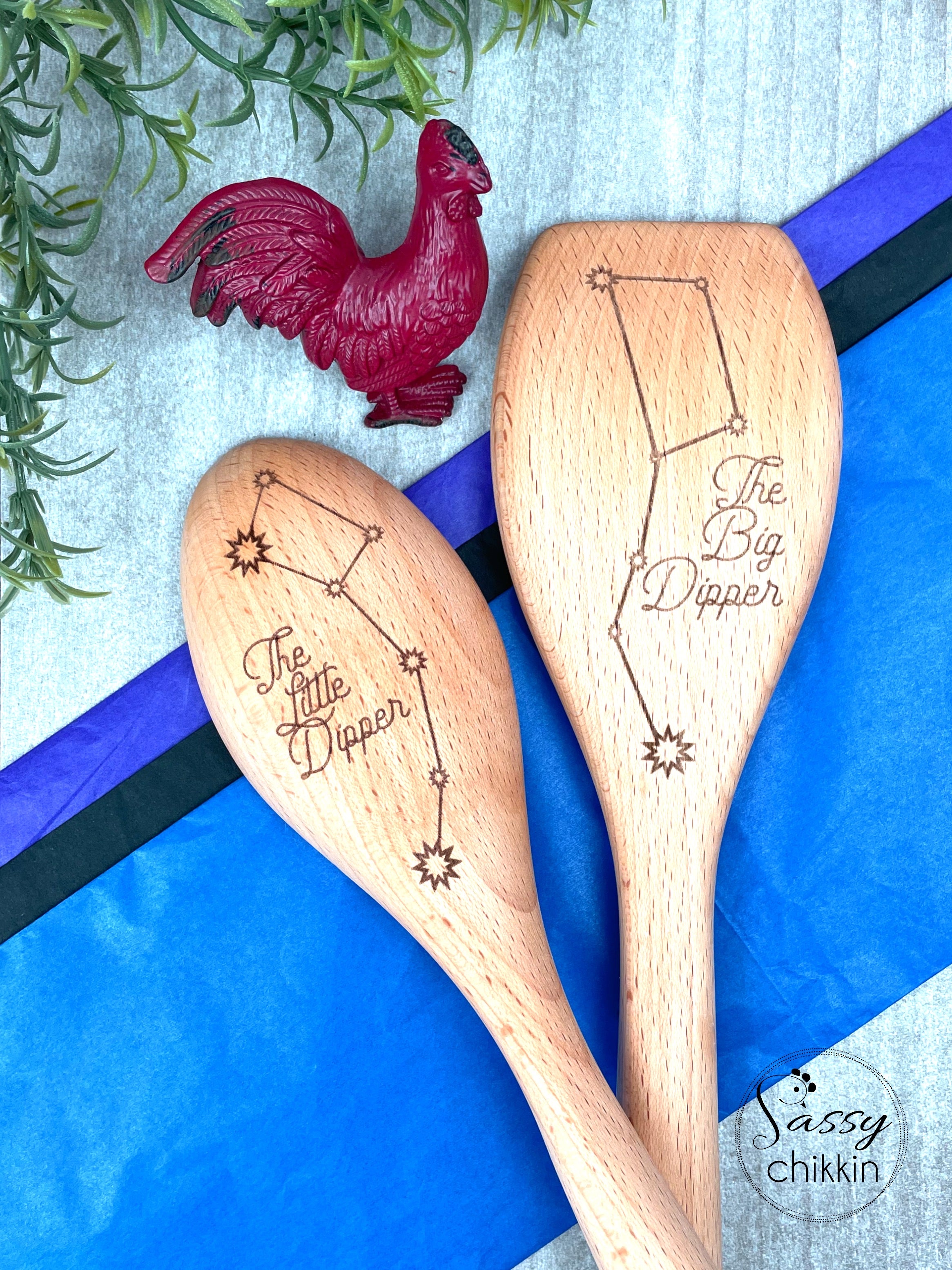 Big Dipper Little Dipper Wooden Spoon Set, Constellation Night Sky Ast ...
