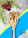 Stir Crazy funny wooden soup chili spoon, great gift for mom image 0