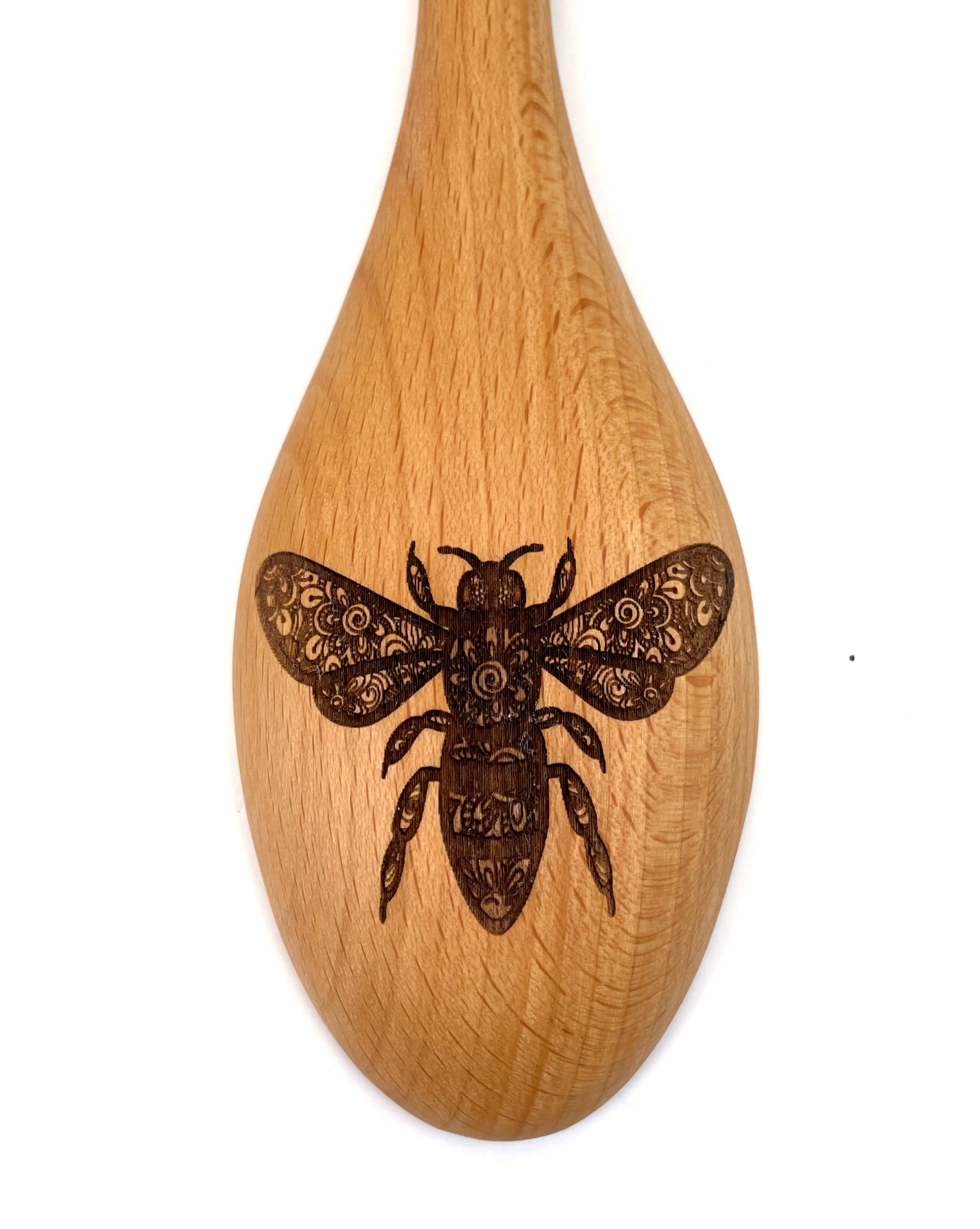Honey bee mandala zentangle wooden spoon for beekeepers, honey lovers, bees image 3