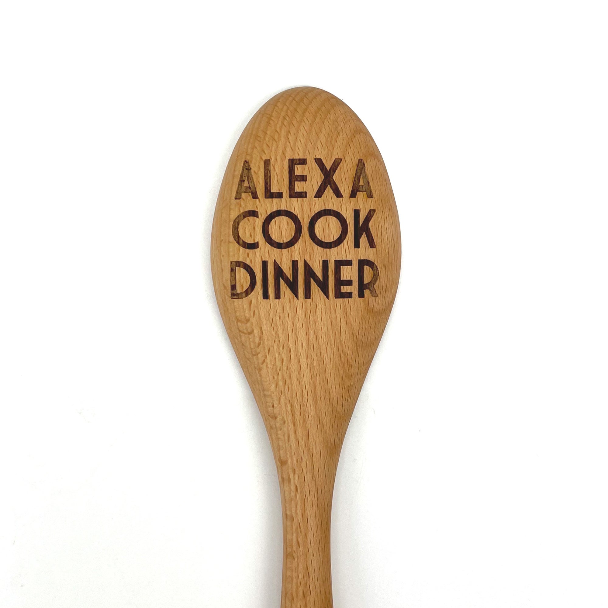 Alexa Cook Dinner Wooden Spoon, Funny Cooking Utensil, Laser Engraved Gift image 2