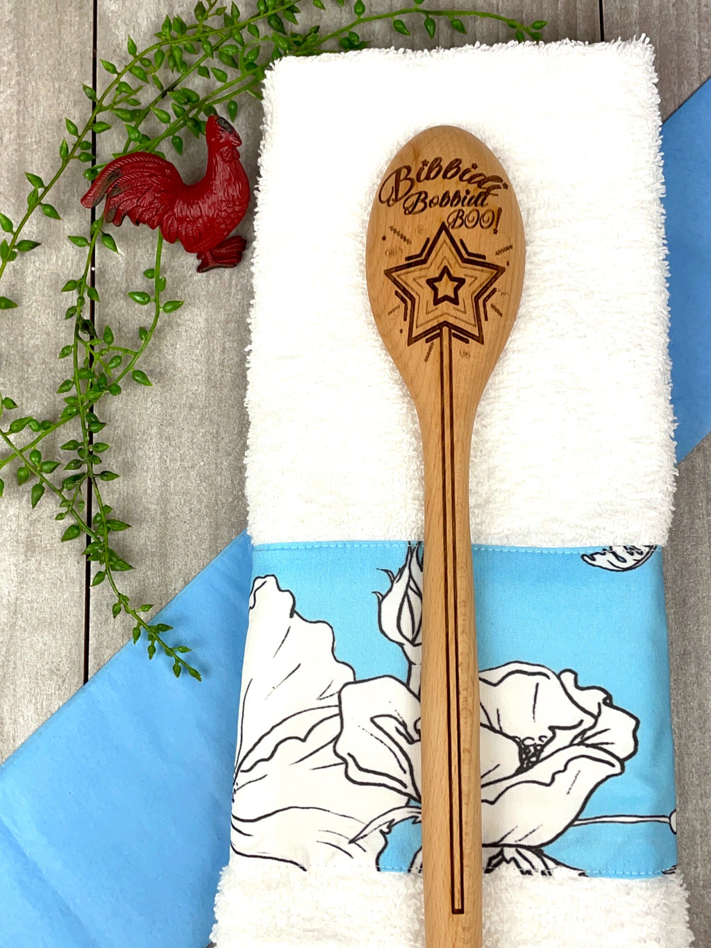 Fairy Godmother Proposal Wooden Spoon and Towel Set, Personalization Available image 0