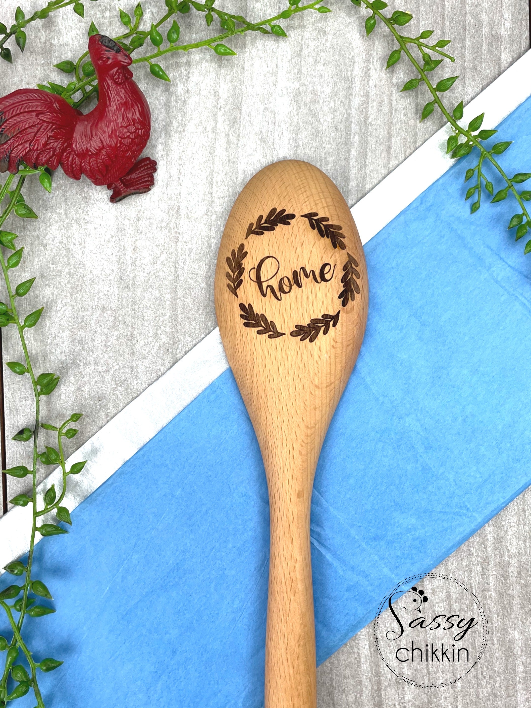 Home Wreath Wooden Spoon, Housewarming Gift, Kitchen Utensil image 0