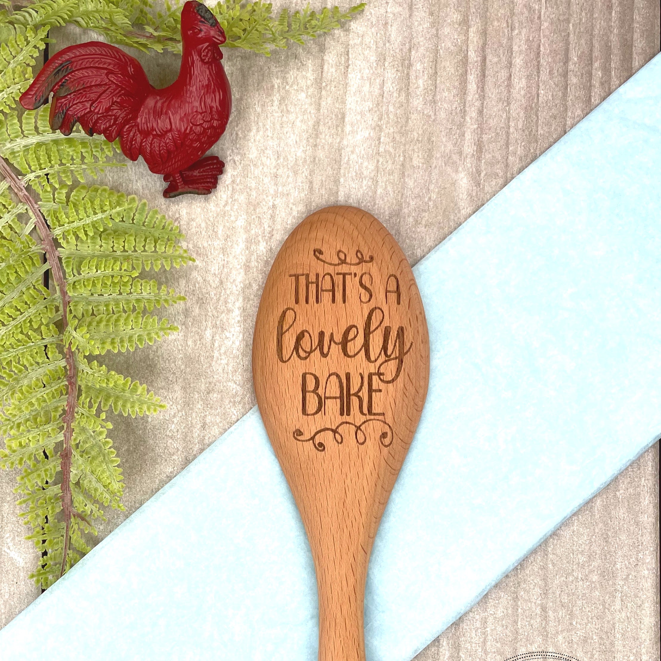 That's a Lovely Bake Wooden spoon for Great bakeoff baking show fans and bakers image 1
