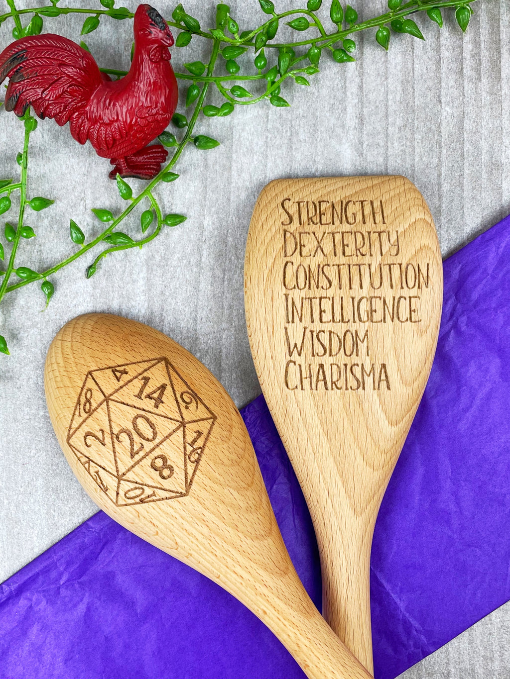 Dungeons and Dragons personalized wooden spoon wedding gift housewarming D20 DnD image 0