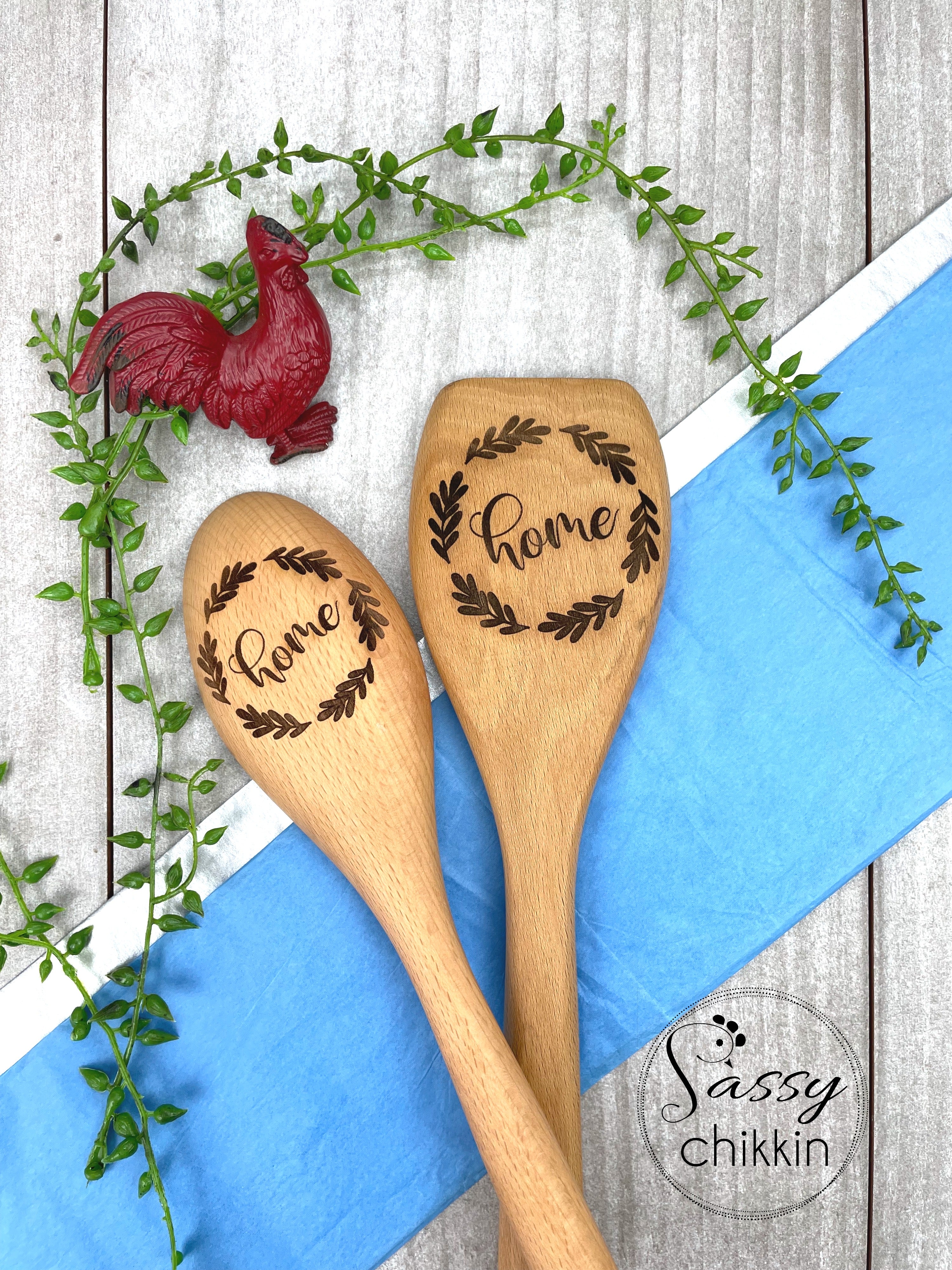 Home Wreath Wooden Spoon, Housewarming Gift, Kitchen Utensil image 1