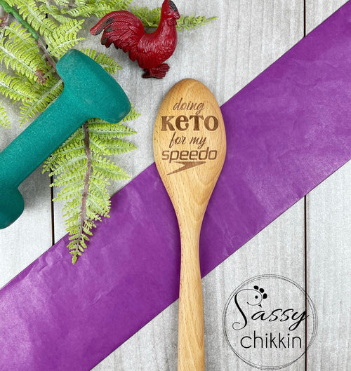 Doing Keto For My Speedo Funny Wooden Spoon, Gag Gift, Keto Diet, Funny Gift image 0