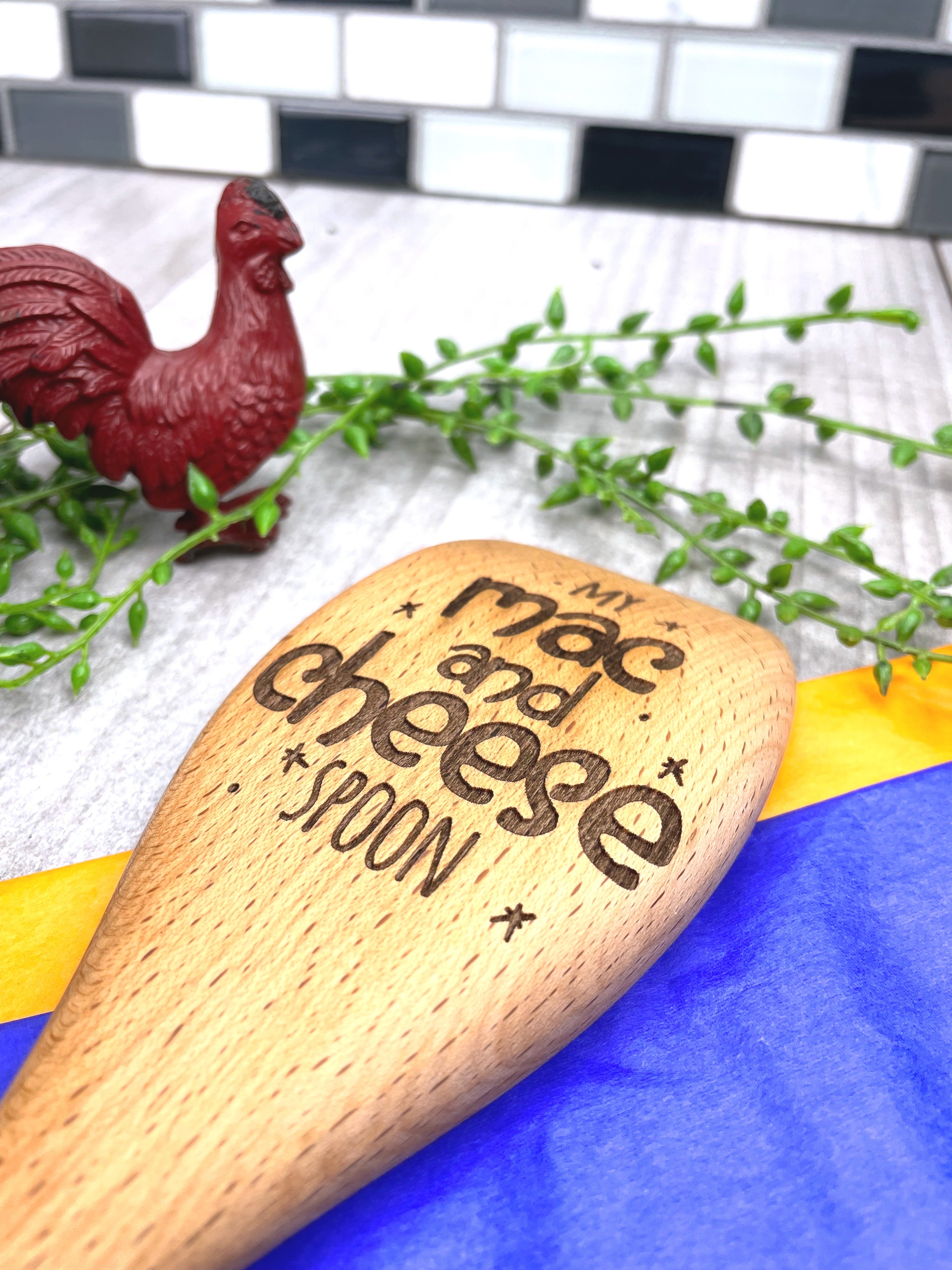 My Mac and Cheese Spoon, Macaroni & Cheese Wooden Spoon for College Students image 1