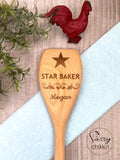 Star Baker wooden spoon personalized baking spoon image 0
