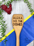 Alexa Do the Dishes Laser Engraved Wooden Spoon, Funny Housewarming Gift, Unique image 0