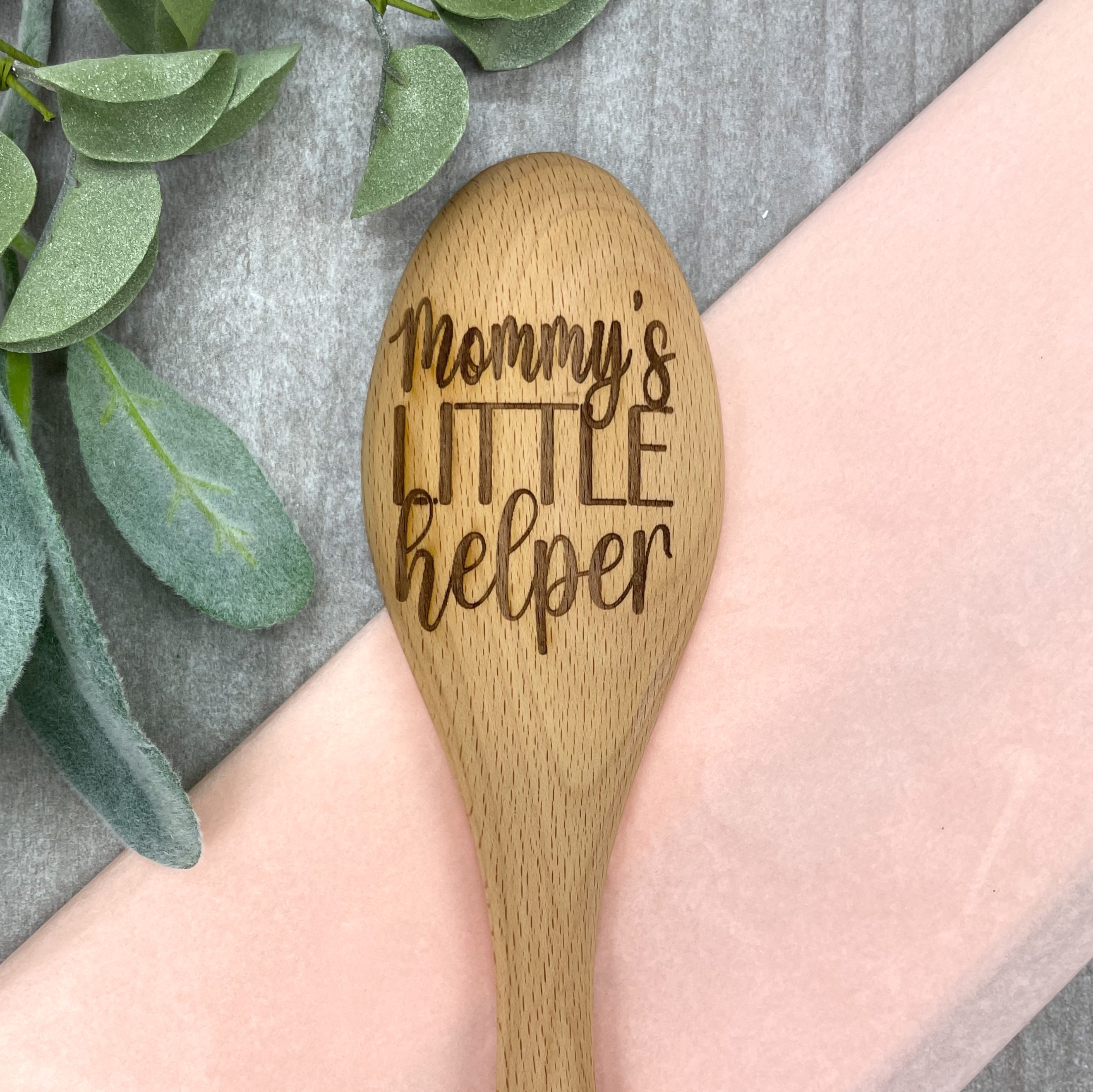 Mommy's Little Helper Wooden Spoon, Funny Gift for Mom image 0