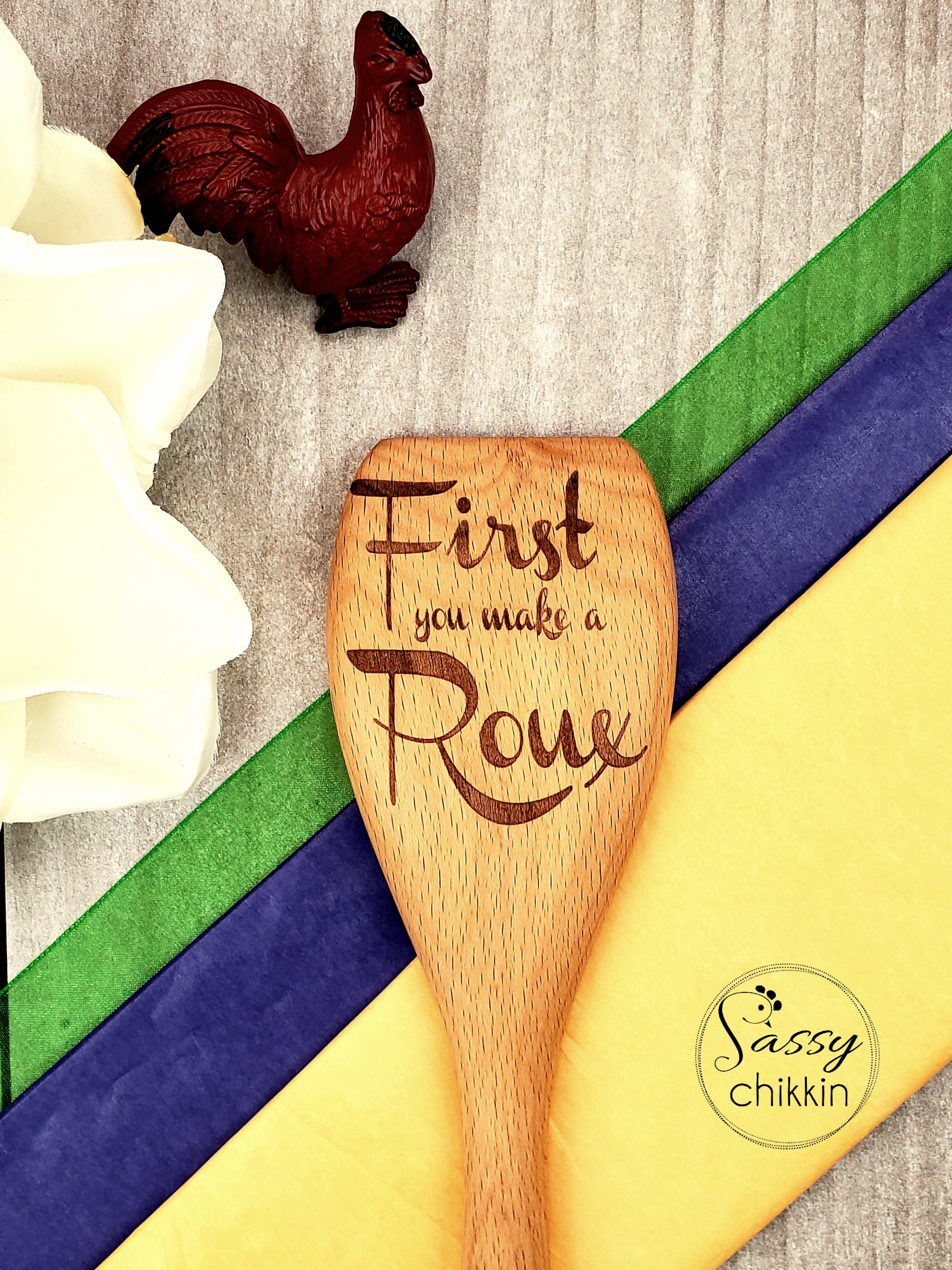 First You Make a Roux Gumbo Spoon, Cajun Cooking Roux Spoon, New Orleans image 0